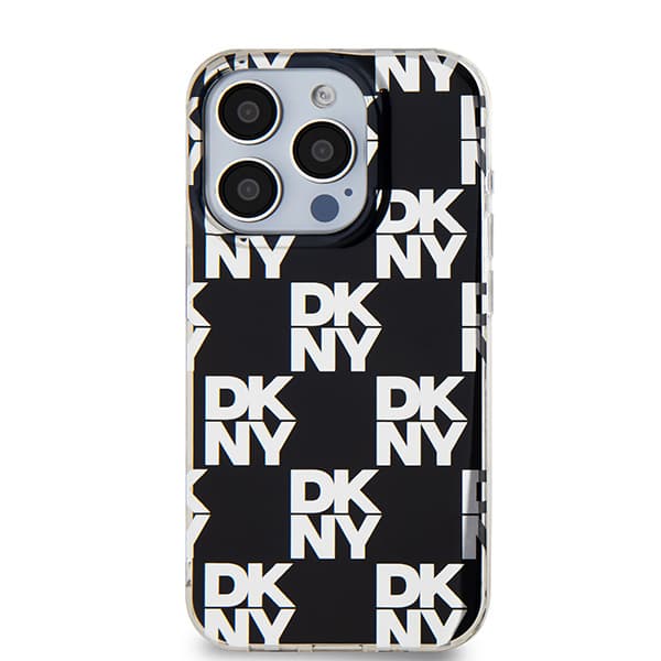 DKNY IML Ternet Mono Mønster Etui til iPhone 15 Pro, Sort