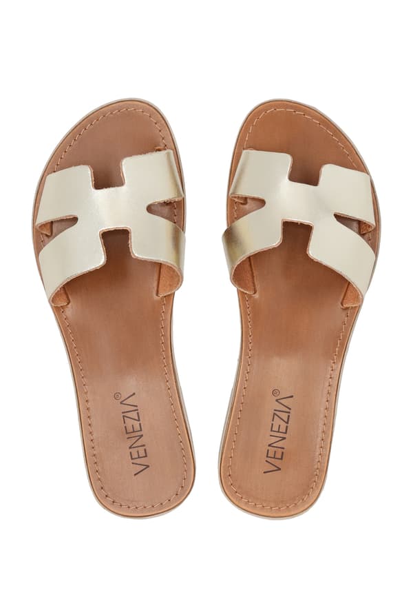 GULD LÆDER FLIP-FLOPS GULD LÆDER FLIP-FLOPS 40