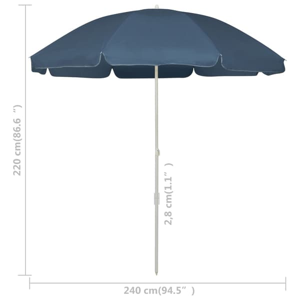 vidaXL Rantavarjo, sininen, 240 cm