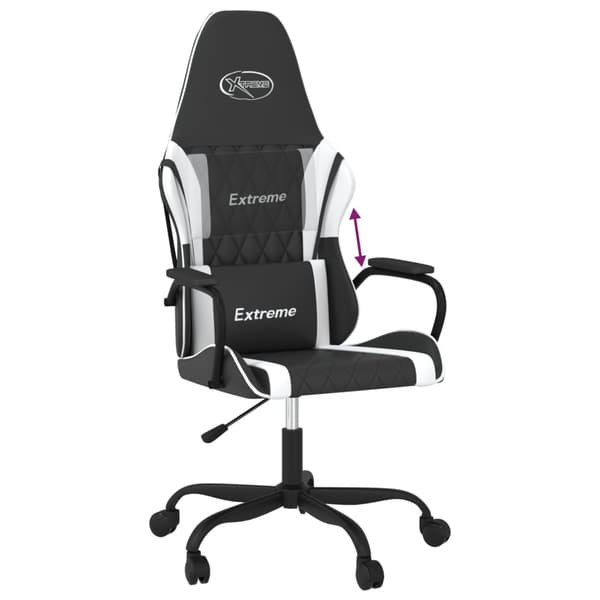 vidaXL gamingstol, sort og hvid, kunstlæder