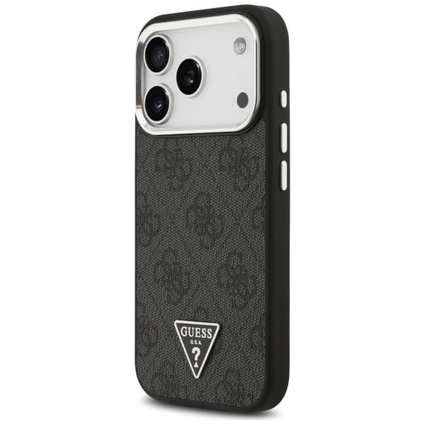 Guess 4G Triangle Logo MagSafe-etui til iPhone 17 Pro, sort sølv