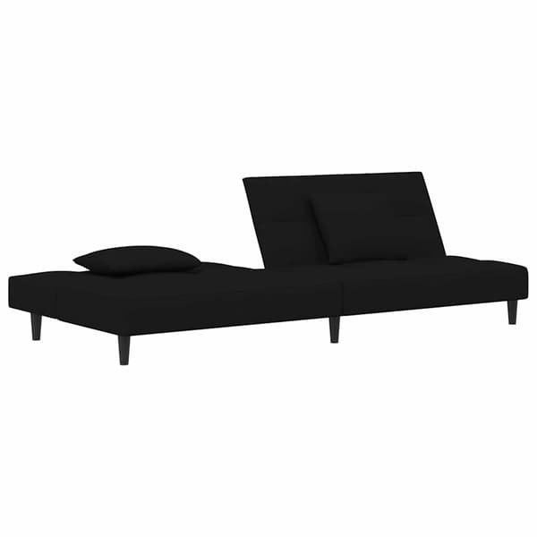 vidaXL 2-sitssoffa med 2 kuddar, svart sammet