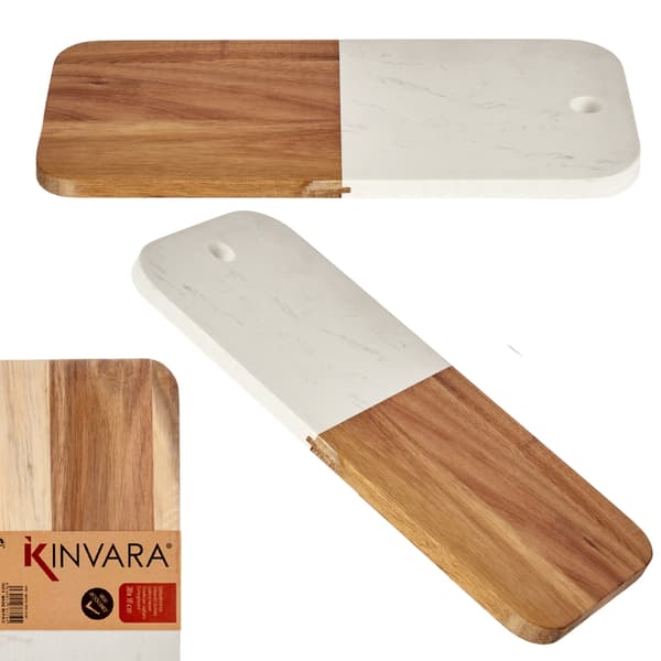 Skärbräda i vit marmor 38x18 cm