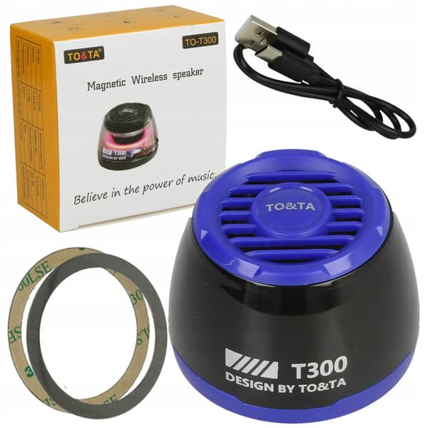 Trådlös Bluetooth-högtalare MP3 microSD LED Magnetisk BLÅ N65N