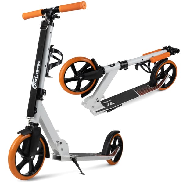 Stor hopfällbar stadsscooter + rem + flaskhållare