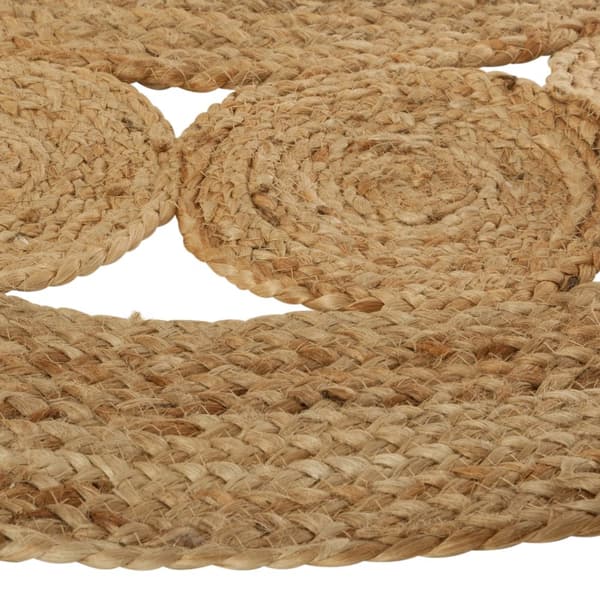 Rund spetsmatta i jute 120 cm