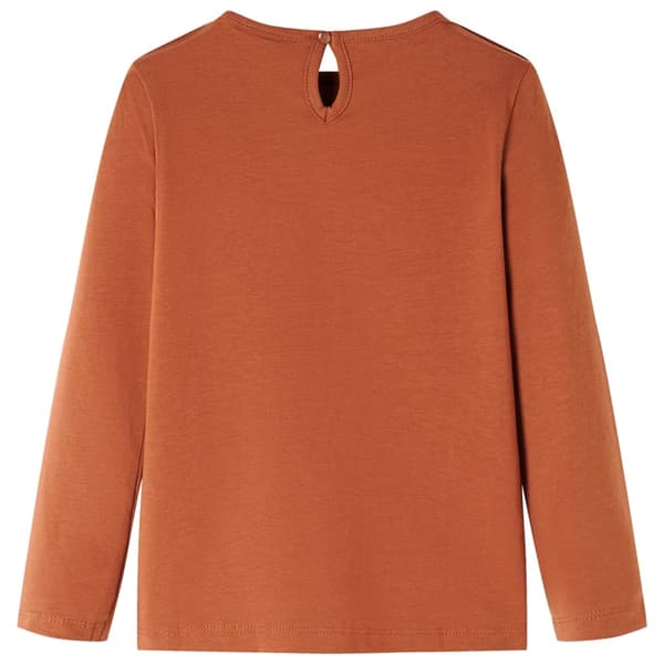 Børne langærmet T-shirt, cognac, 128