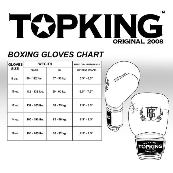 Top King Supergrå Muay Thai Boxningshandskar 14OZ