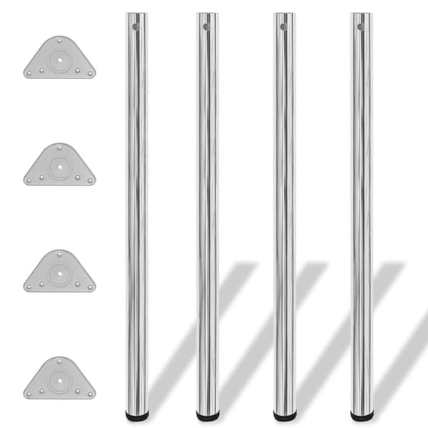 4 bordsben med höjdjustering 1100 mm Krom