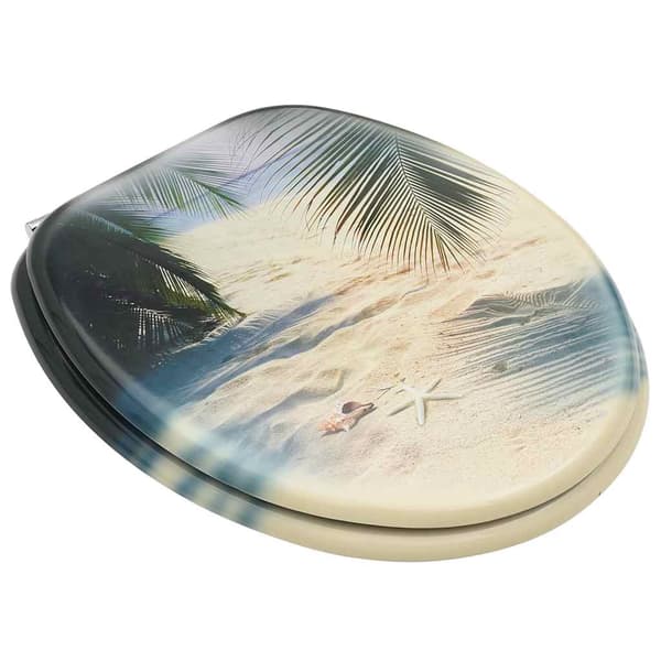 vidaXL Toalettsitsar, set om 2, MDF, stranddesign