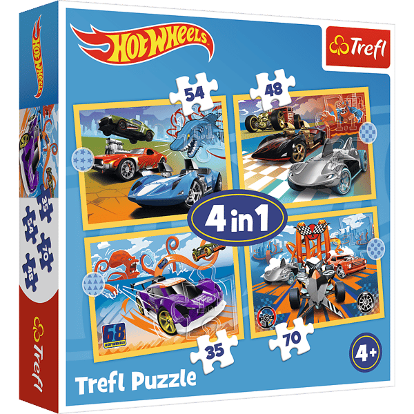 Hot Wheels 4in1 legetøjsbiler sæt / Mattel