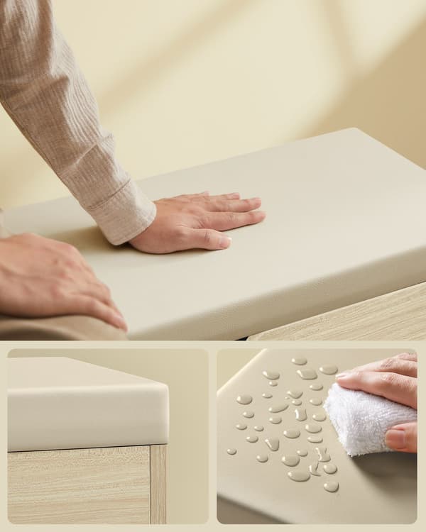 Beige skoskab med opbevaring