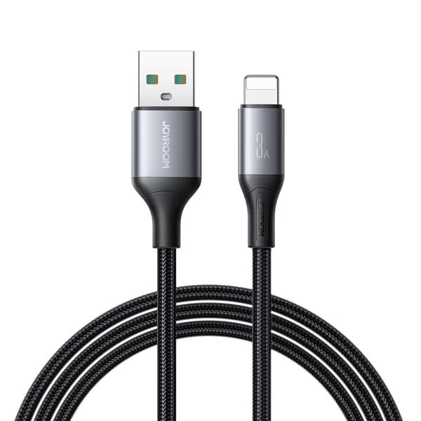 USB-A - iPhone Lightning 3A Kabel 2m - Sort