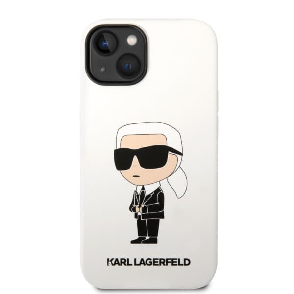 Karl Lagerfeld Silikone Ikonik Etui til iPhone 14 Plus, Hvid