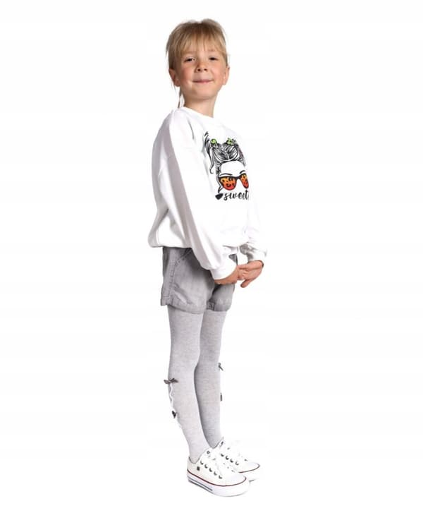 YO! Bomullsstrumpbyxor tjockare 3D-ribbor grå 92/98