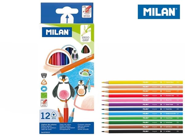 MILAN triangulära pennor 12 färger