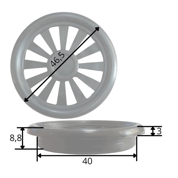 Ventilationsventil för möbelskåp Ø40, solbrun, BOK 10 ST