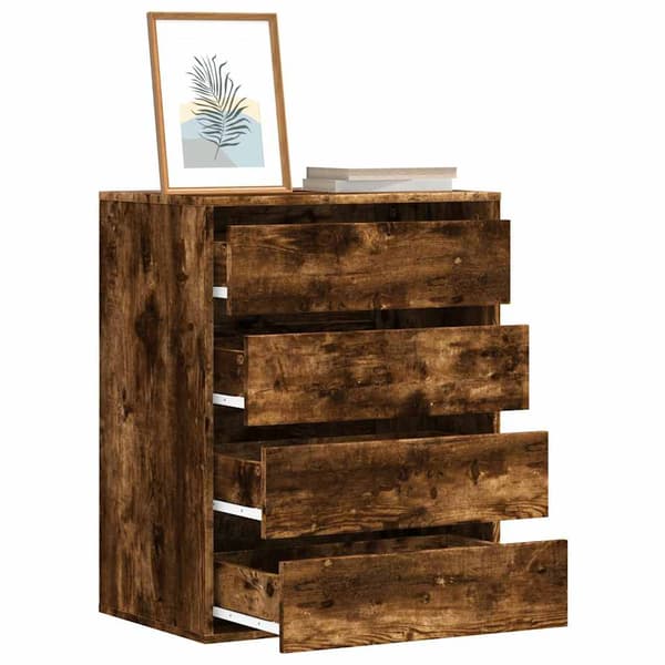 vidaXL kommode, røget eg, 60x41x76 cm, træbaseret materiale