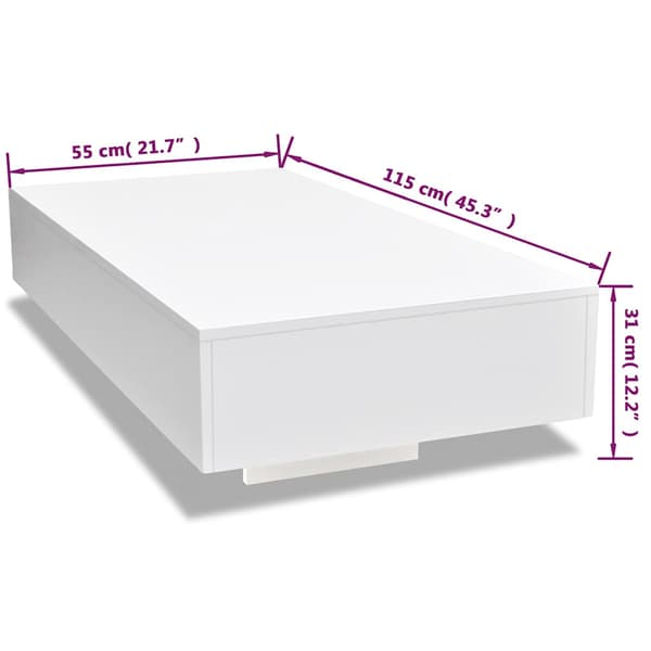 vidaXL Vardagsrumsbord, högglans, vit