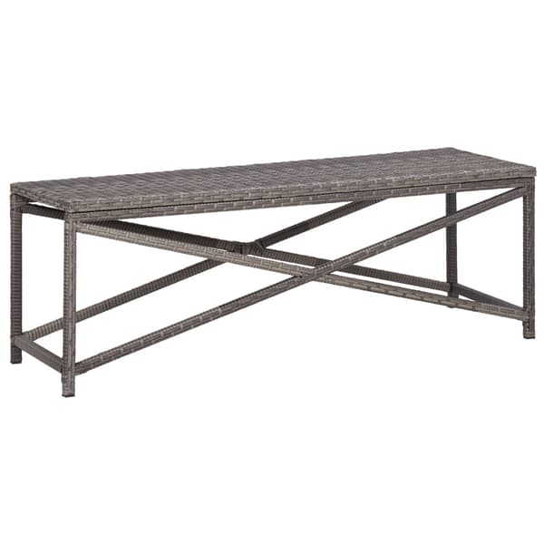 vidaXL Puutarhapenkki, 120 cm, polyrottinki, harmaa