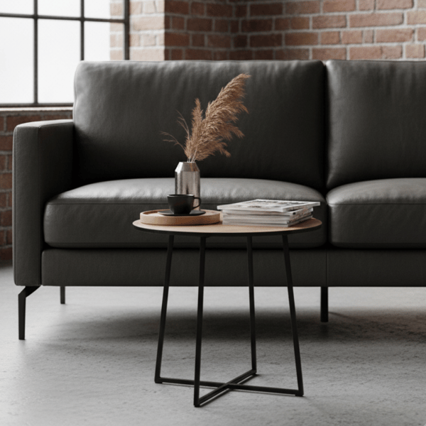 Loft Svart Runt Sidobord