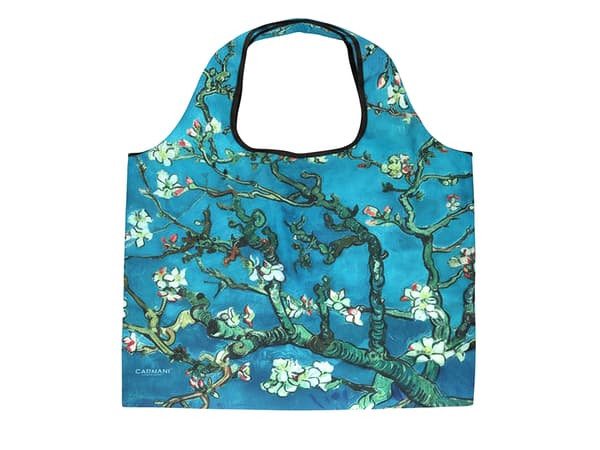 Carmani, polyester, foldbar indkøbspose 40x70cm - VAN Gogh/Blomstrende mandeltræ