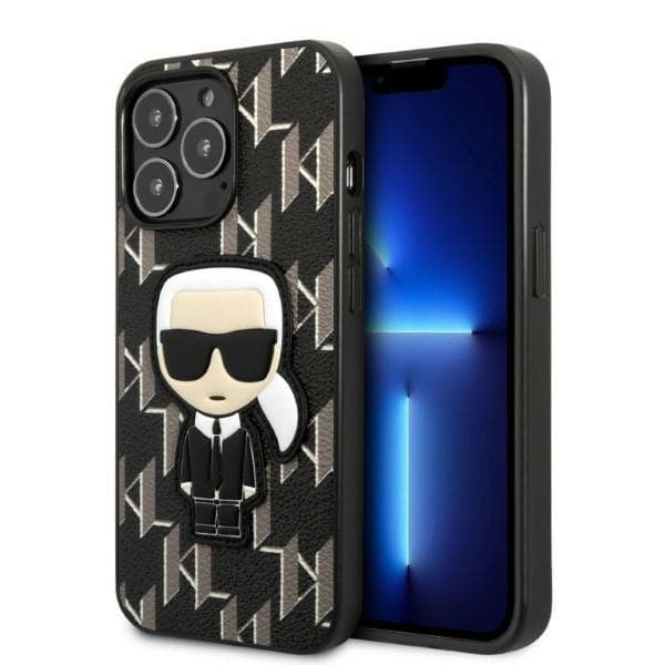 Karl Lagerfeld Monogram Ikonik Patch-etui til iPhone 13 Pro / 13, sort