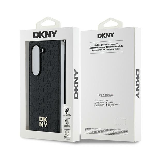 DKNY Repeat Pattern Stack Logo-skal till Samsung Galaxy Z Fold6, Svart