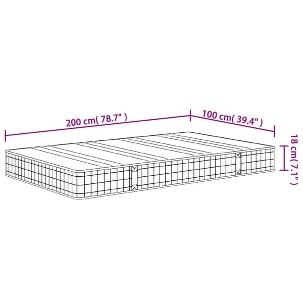 vidaXL Bonnell springmadras, medium fasthed, 100x200 cm