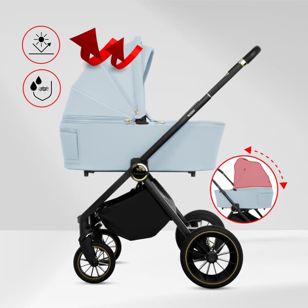 BabyLux ROSSO 2-i-1 klapvogn, gondol, let, foldbart sæt