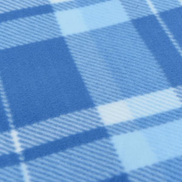 vidaXL foldbart picnictæppe blå ternet 200x200 cm fløjl