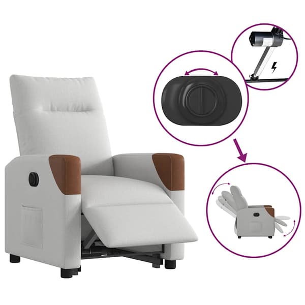 vidaXL elektrisk massagestol med løftefunktion, lænestol, grå