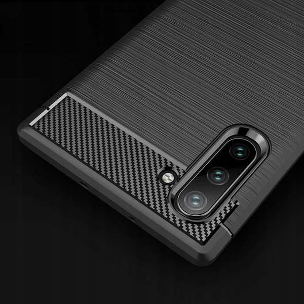 Etui til Samsung GALAXY NOTE 10 SILIKONE MAT SORT BAGSIDER + GLAS