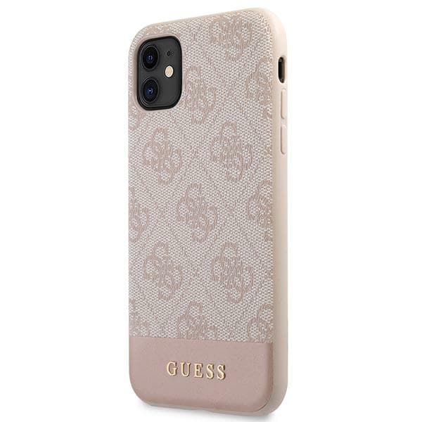 Guess 4G Stripe Collection-etui til iPhone 11 / Xr, lyserød