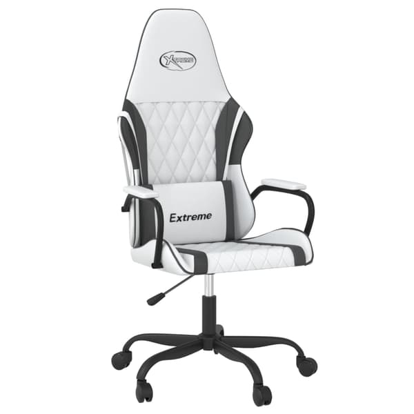 vidaXL gamingstol, sort og hvid, kunstlæder