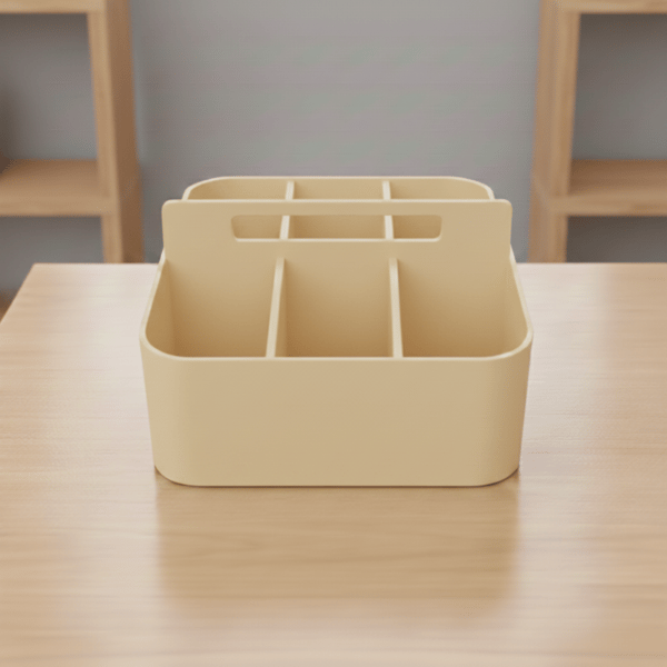 Bærbar beige organizer med rum