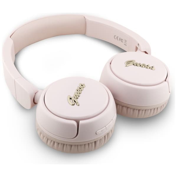 Guess Bluetooth 5.3 Metal Logo Script Pink -korvakuulokkeet