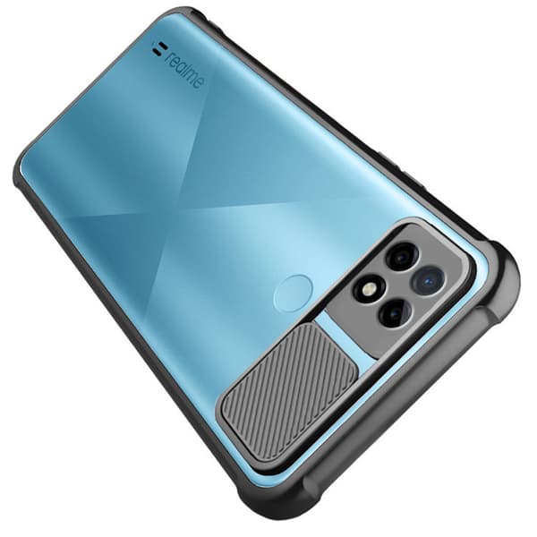 ERBORD-etui til Realme C21, CamShield, Klar/Sort