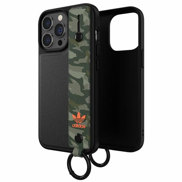 Adidas iPhone 13 Pro/13 cover med håndledsrem, sort og grøn