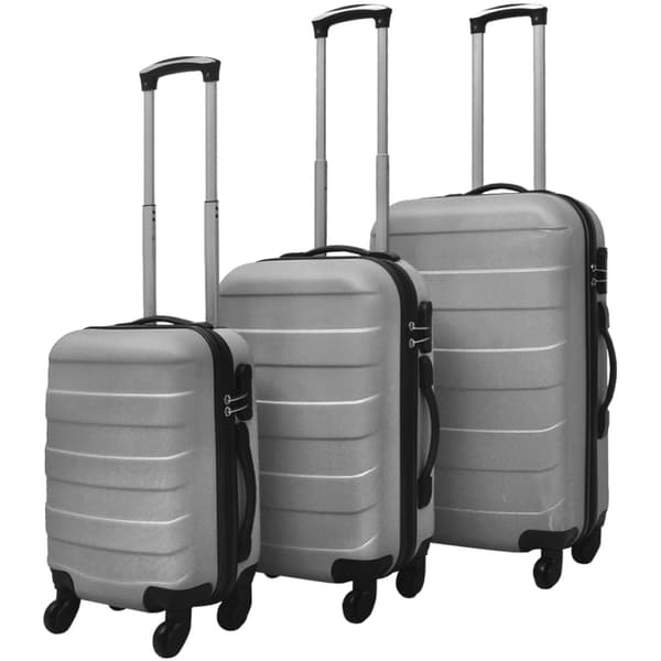 vidaXL Set med 3 resväskor, silver, 45,5/55/66 cm