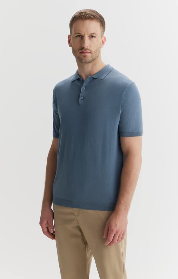 Blå polotrøje XXXL