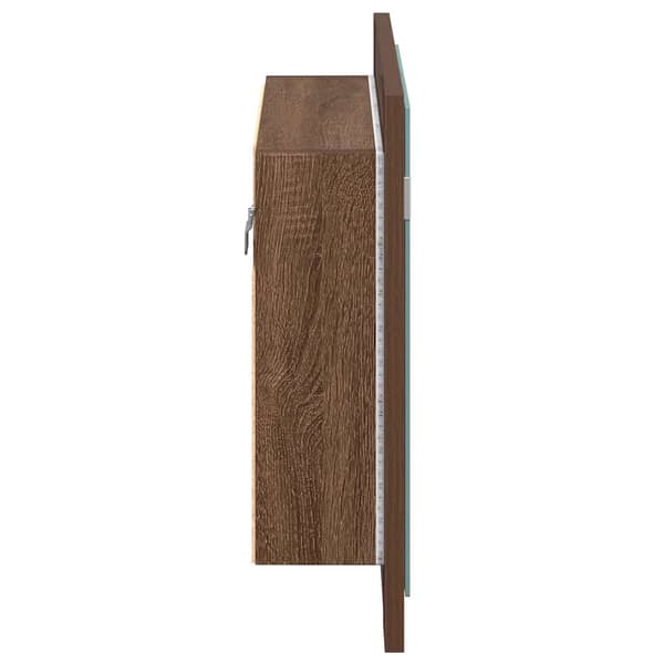 vidaXL spejlskab til badeværelse brunt egetræ 60x12x45 cm