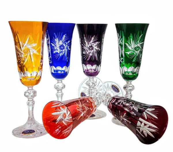 Färgglada kristallchampagneglas 150ml Olive Grinder
