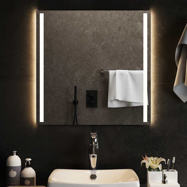 vidaXL Badrumsspegel med LED, 60x60 cm