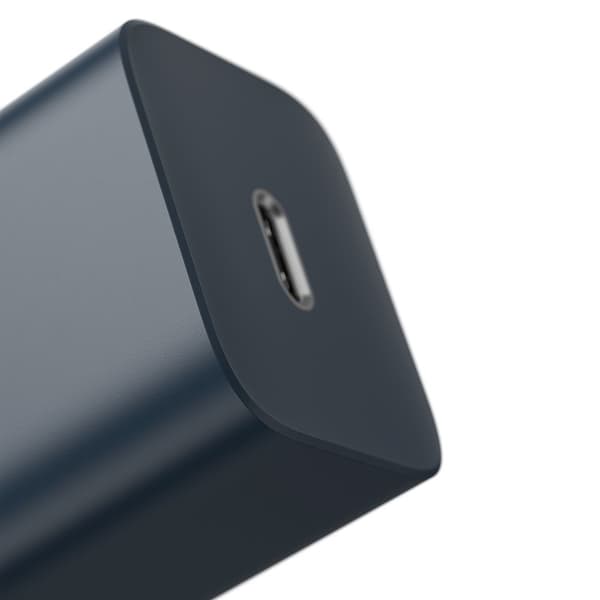 Super Si 1C Hurtigoplader USB-C 20W PD + iPhone Lightning Kabel 1m Blå
