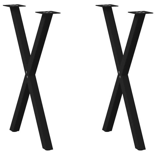 vidaXL spisebordsben, 2 stk., sort, 60x(72-73) cm, stål