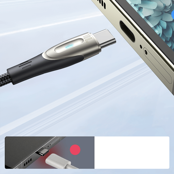 Star-Light-sarjan USB-C-punottu kaapeli - USB-C 100W 1.2m musta