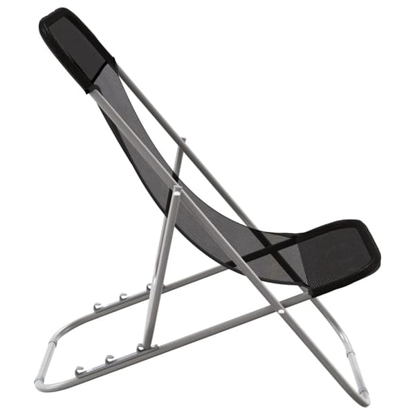 vidaXL foldbare strandstole, sæt med 2, sort, textilene og stål