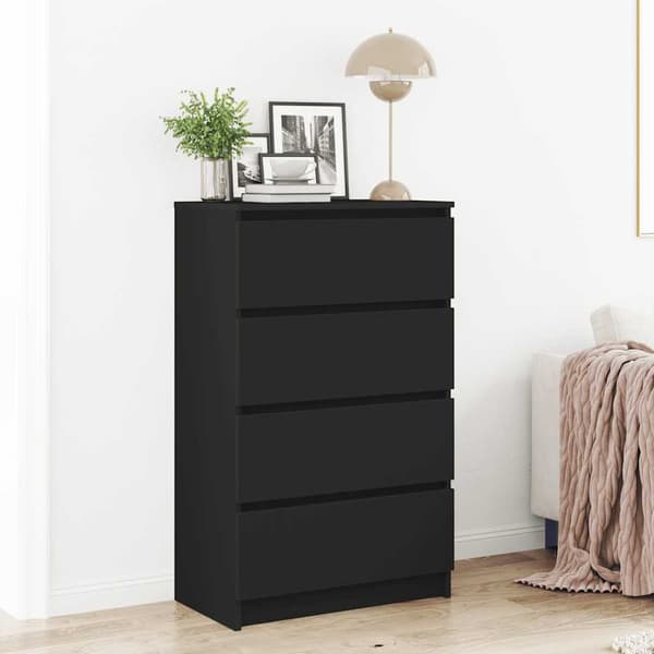 vidaXL kommode, sort, 60x35x98,5 cm, træbaseret materiale