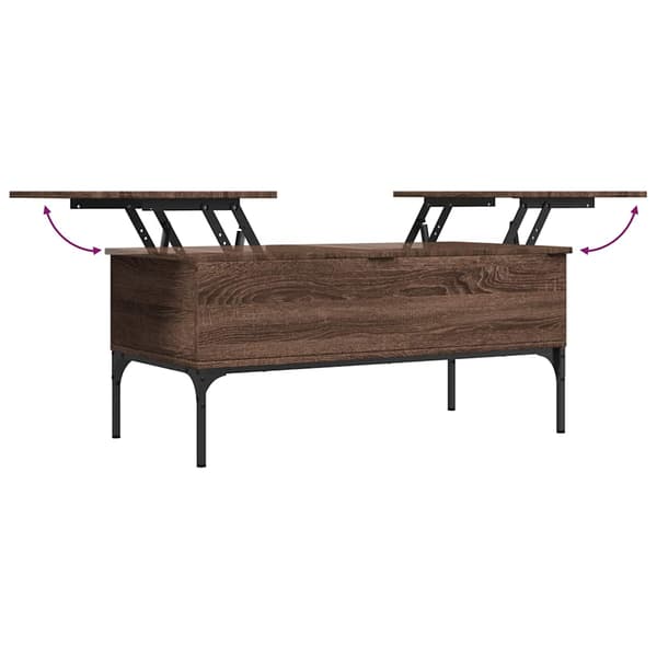 vidaXL sofabord brunt egetræ 100x50x45 cm